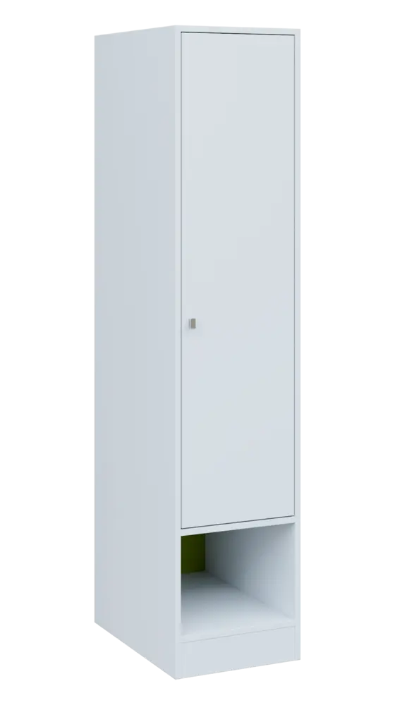 QN 5 - 4STN skříň šatní, 1-dveřová, pravá, výsuvné ramínko, 1830x400x600, bílá/jarní zeleň